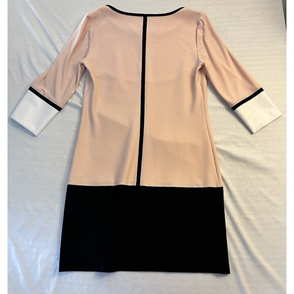 Joseph Ribkoff colour block tunic dress US size 10 Pink Black Mid Length *flaw - Picture 5 of 6